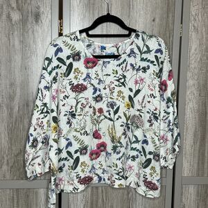 Yuvita LInen Top Floral Botanical Size M